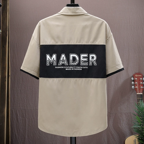 Летняя рубашка, трендовый комплект для отдыха, короткий рукав, оверсайз