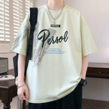 Летняя футболка для отдыха, короткий рукав, высокий воротник, в американском стиле