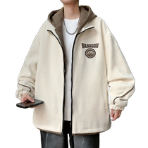 Fake two-piece jacket for men in autumn new style handsome versatile casual jacket mens hooded youth trendy loose coat