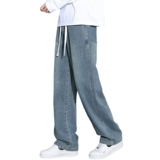 Летние джинсы, штаны для отдыха, в американском стиле, свободный прямой крой, подходит для подростков