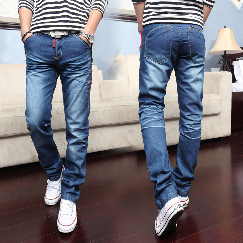 Jeans pour adolescent droite en vrac en coton pour Quatre saisons - Ref 1463611 Image 13