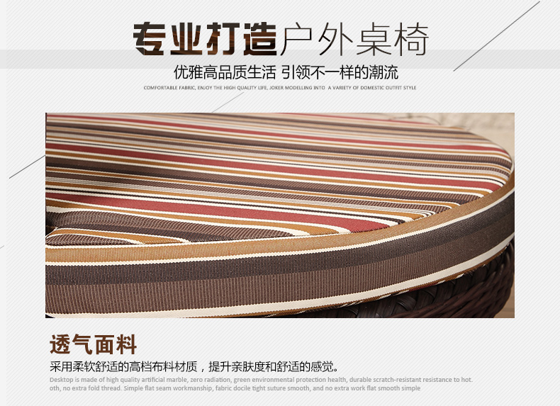 Ban công ngoài trời Wicker ghế ba mảnh giải trí ghế ngoài trời wicker ghế đồ nội thất trong nhà và ngoài trời kết hợp bàn trà và ghế - Bàn ghế ngoài trời / sân bàn ghế nhôm đúc ngoài trời
