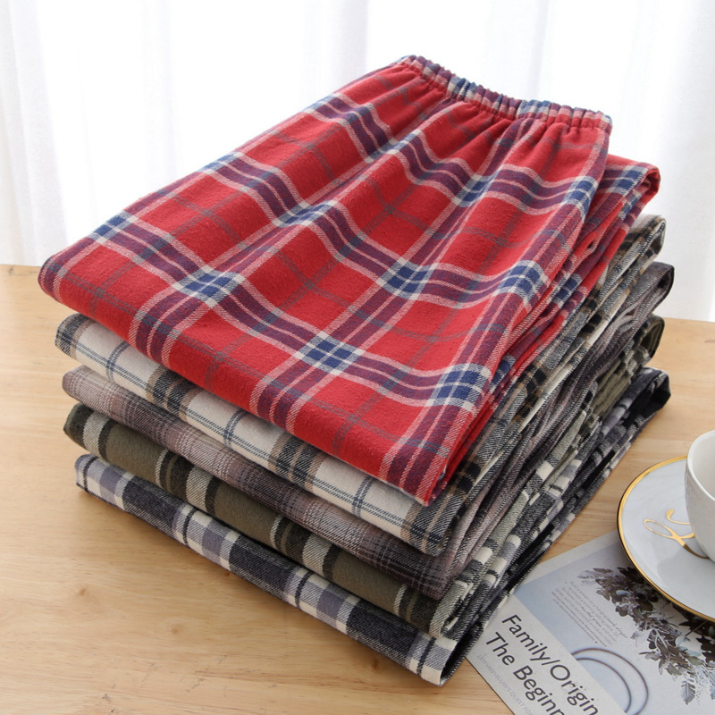 Men's Pure Cotton Plaid Pajama Pants for Spring, Autumn, and Winter, Loose Fit, Large Size, Casual Couple's Flannel Thermal Home Pants for Women Men's Pure Cotton Plaid Pajama Pants for Spring, Autumn, and Winter, Loose Fit, Large Size, Casual Couple's Flannel Thermal Home Pants for Women