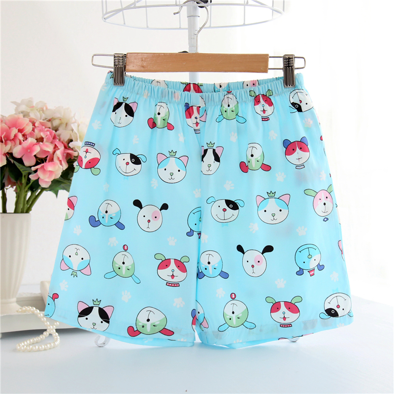 Quần pajama tươi quần short phụ nữ có thể được đeo bên ngoài nhà bông cao eo cộng với phân bón để tăng quần short bãi biển mùa hè quần mặc nhà unisex