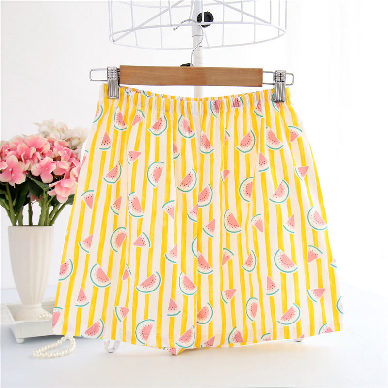 Quần pajama tươi quần short phụ nữ có thể được đeo bên ngoài nhà bông cao eo cộng với phân bón để tăng quần short bãi biển mùa hè quần mặc nhà unisex