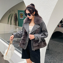 2022 Winter New Fox Maokan Fur Womens Haining Fur Coat Sheep Leather Fashionable and Young