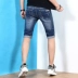 Mùa hè 2019 phần mỏng thun cao co giãn thẳng 5 điểm quần jeans nam thanh niên co giãn năm điểm quần quần nam - Quần jean quần áo thể thao nam Quần jean