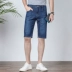 Mùa hè 2019 siêu mỏng kinh doanh co giãn 5 điểm quần jeans nam mỏng thẳng năm điểm quần short xu hướng quần áo nam - Quần jean