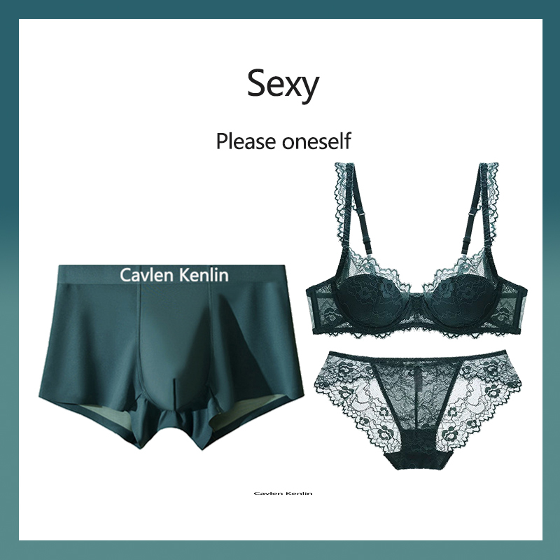 Cavlen Kenlin Couple Intimates Men's Modal Ice Silk Boxer Briefs Sexy Lace Intimates Briefs Women