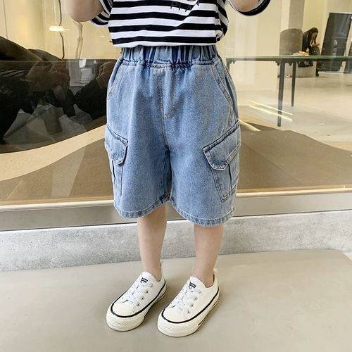 Штаны для мальчиков, летняя одежда, детские тонкие джинсы, коллекция 2021, в корейском стиле