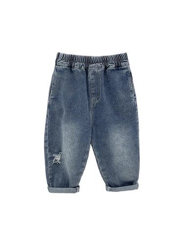 Весенние джинсы для мальчиков, детские осенние штаны для отдыха, в корейском стиле, детская одежда