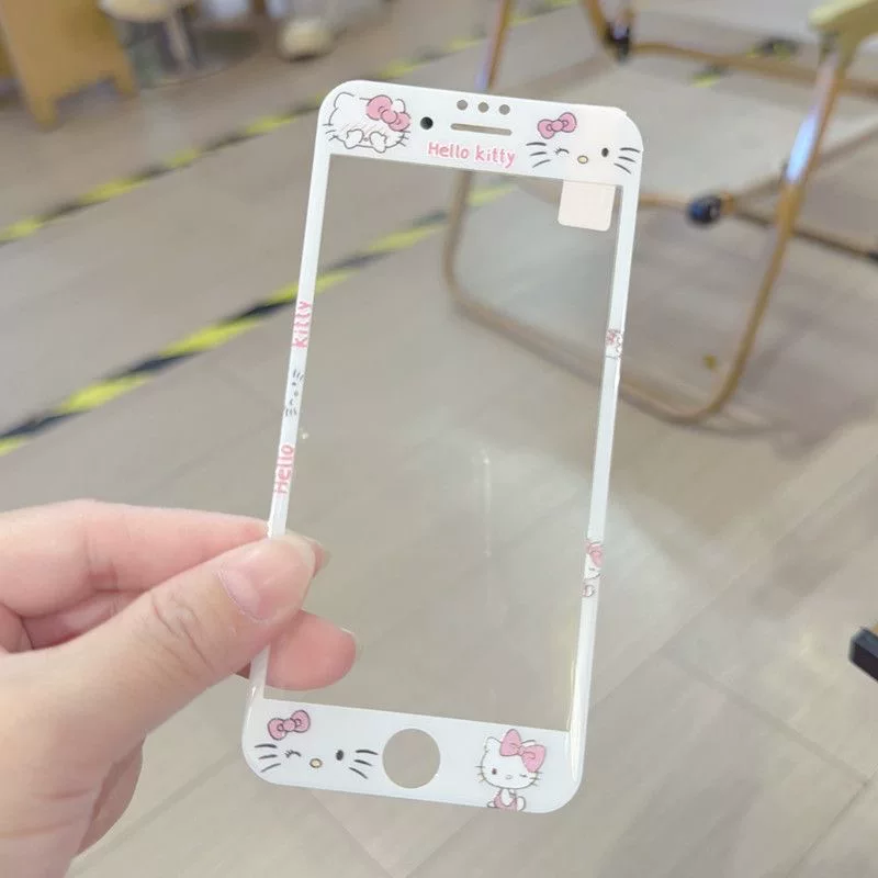 Подходящее для Apple 5ssim мультфильм закаленная пленка 6/7/8 милый полный охват AR антибликовое стекло iPhone8plus HD пленка 6plus не broke edge 4s полный экран мягкая кромка 7plus ударопрочная пленка
