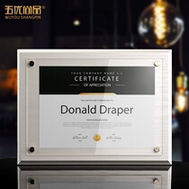 White wooden medals custom-made patent honor certificate business license photo frame wooden tray plaque removable