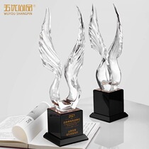 Creative Crystal Trophy Customized High-end Eagle Wings High-end Excellent Leaders Company Awards