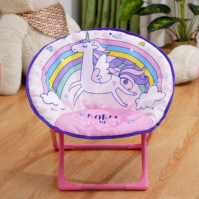 Children's folding chair back chair portable cartoon moon chair lazy baby kindergarten home small bench small chair