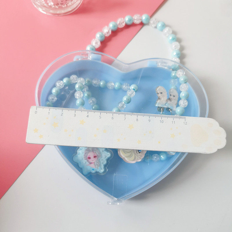 Ожерелье 六一儿童节礼物项链首饰套装戒指女童生日冰雪公主耳夹无耳洞手链 OTHER