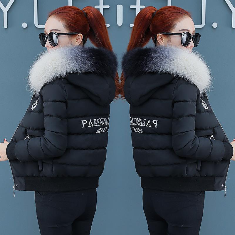 Tide brand CVY down padded jacket women's short cotton padded jacket 2022 fashion light wool collar winter coat thick padded jacket