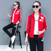 Tide brand CVY sports leisure suit womens spring 2021 new fashion loose large size sportswear sweater three-piece set