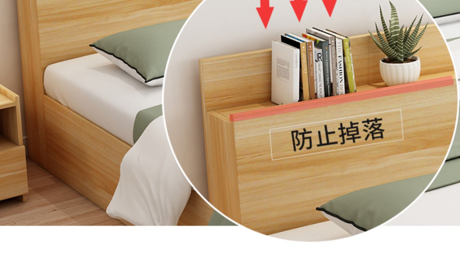 Giường tối giản hiện đại 1,8 m giường đôi 1,5m1,2 cho thuê gỗ nguyên khối nhà phòng ngủ khung giường đơn - Giường giường trẻ em