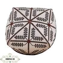 Xinjiang flower hat male and female ethnic group handmade flat top four corner embroidery headwear dance hat embroidered head decorated with mens hat