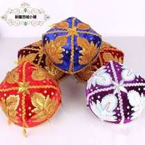 Xinjiang Small Flower Hat Xinjiang Dance Lady Handmade Show Beads Bright Sheet Hat Uyghur Show Head Accessories Four Corner Hats