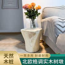 Natural stumps stumps solid wood round stools log stump base clothing store seats household wood stools coffee table stools