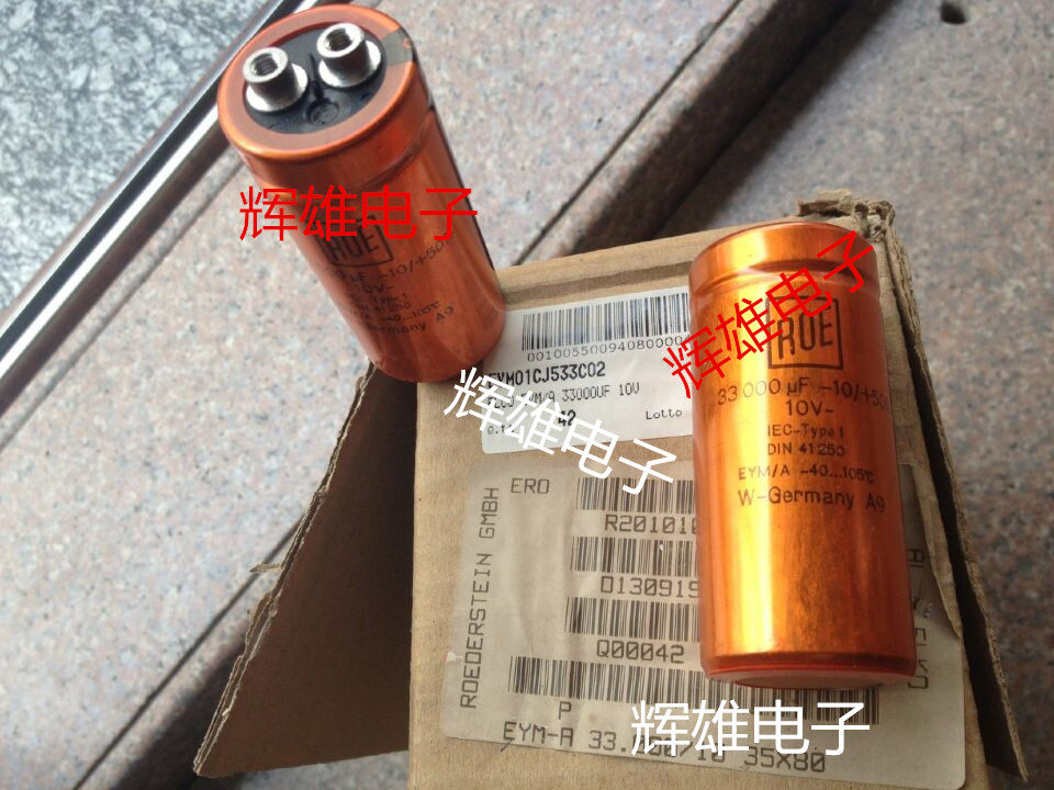 German gold shell ROE original installed capacitive screw foot 10V 33000UF volume 35x80