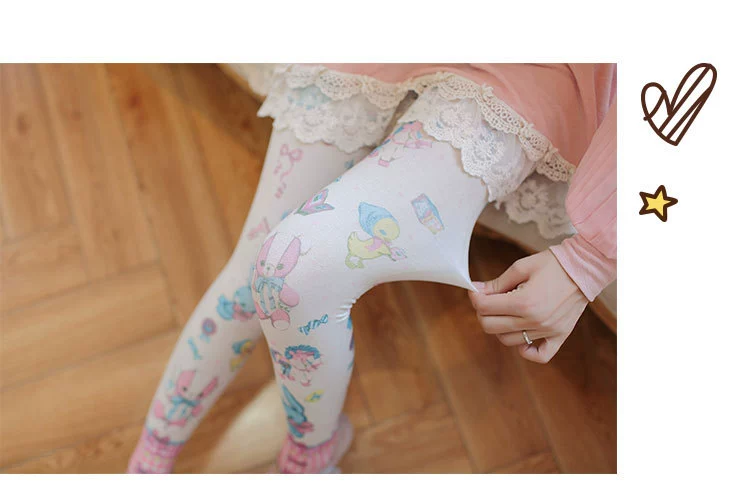 2018 mới quần legging nhung retro giả giả COS vớ quần lót của phụ nữ