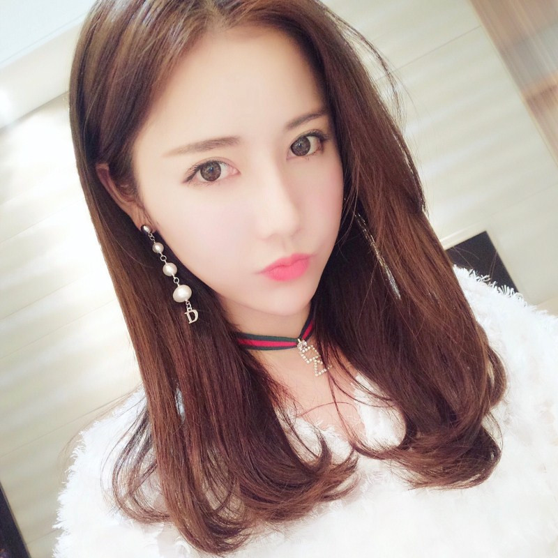 Pseudo-maiden wig zig shoulder long straight hair csos supplies suit split short hair lady gags cd change to fit the whole top sleeve