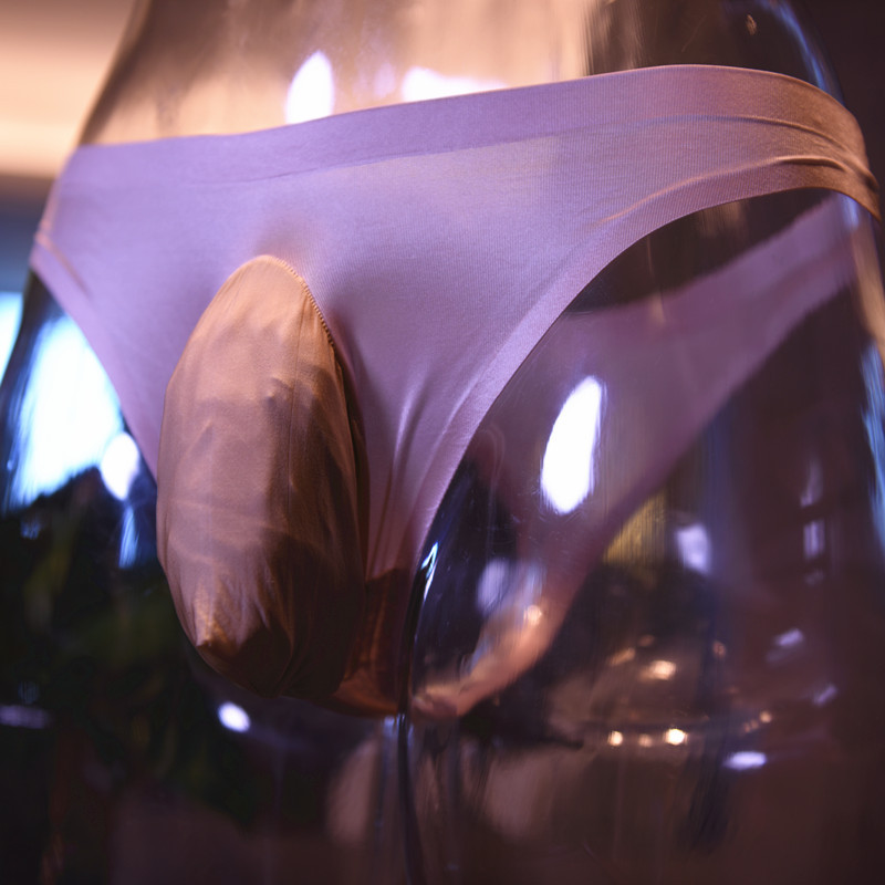 Men's no trace jj set ladyboy panties cos supplies sexy ice silk low waist women's big brother cd cross-dress thong