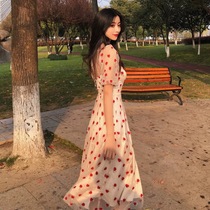 Day-of-the-day sweetness Big code Feign Clothes dresses Dress Girly Dresses Big Guy Cd Turned Dress Nightclub Snowspun Long Skirt Man