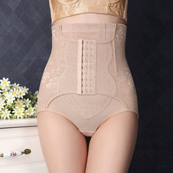 High-waisted tummy control pants 9-breasted tight transvestite underwear men's products women's clothing big waist waist-lifting butt-lifting body shaping pants