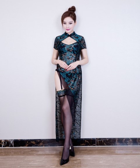 Cao cấp túi bụng gợi cảm ren rỗng garter vớ cd transvestite giả mẹ phù hợp với cổ điển sườn xám dây nịt tất kẹp áo sơ mi