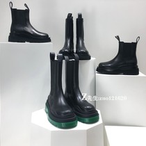 2021 Spring and Autumn New mona same yy bv Martin boots female thick soled middle tube Chelsea leather cigarette boots