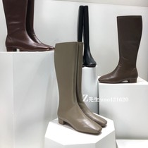 by Knight boots womens high tube but knee boots far leather straight boots long leather boots womens boots show thin horse boots