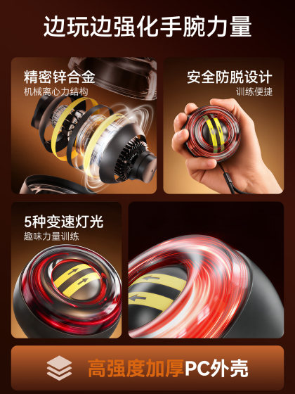 Wrist Strength Ball Men's Metal Silent Grip Strengthener Centrifugal Spiral Ball Professional Wrist Exercise Training Device