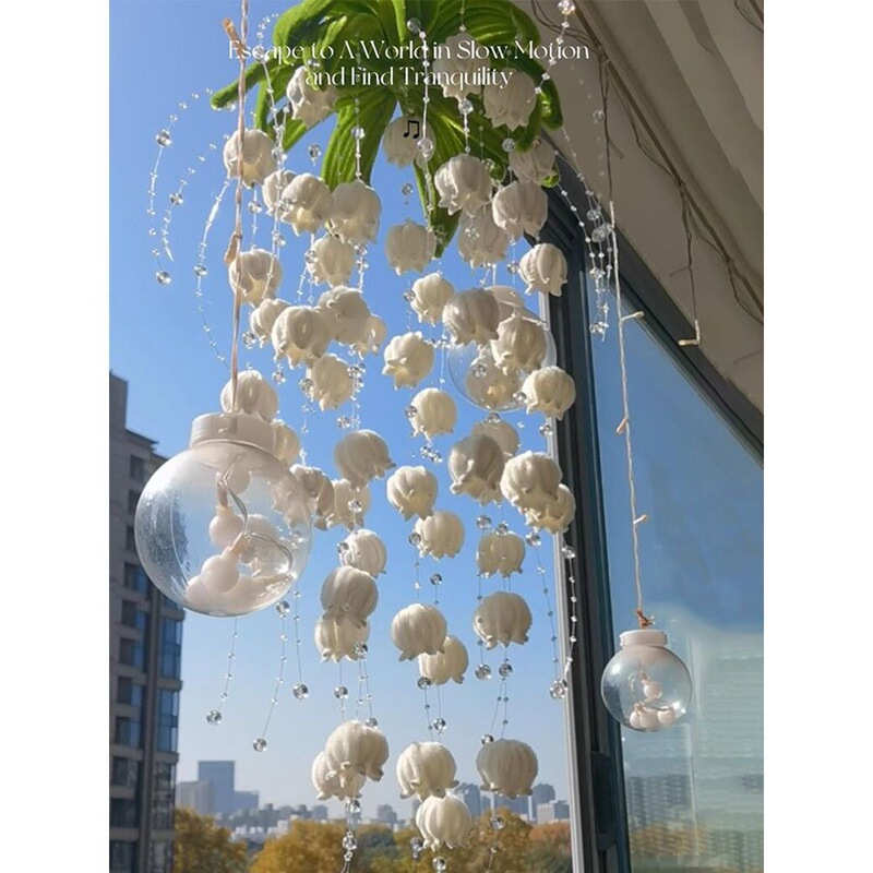 Handmade DIY Twisting Stick Lily of the Valley Wind Chime Material Kit Creative Birthday Gift for Girlfriend, Best Friend, Classmate