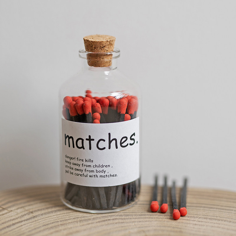 Special match bottle for aromatherapy candles old-fashioned retro black head foreign fire creative art cigarette cigar 4 5cm