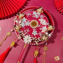 Chinese wedding comedy Bride Embroidery Group Fan touts fan-fan finished product diy material Festive Fan Qipao Wedding