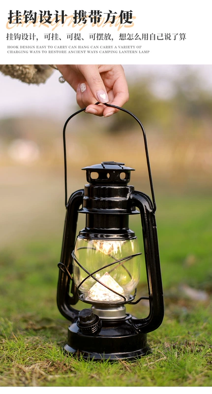 dây đèn led trang trí ngoài trời chống nước Đô thị làn sóng đèn cắm trại ngoài trời lều đèn cắm trại chiếu sáng bầu không khí retro dầu hỏa ngựa đèn lồng cuộc sống siêu dài loại treo đèn ngủ dã ngoại đèn led trang trí ngoài trời