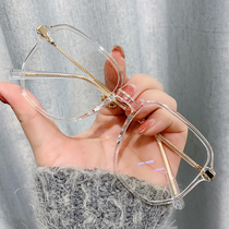 Transparent glasses in female wind can be equipped with degree anti-blue face and leptin face eyeframe frame lens frame male