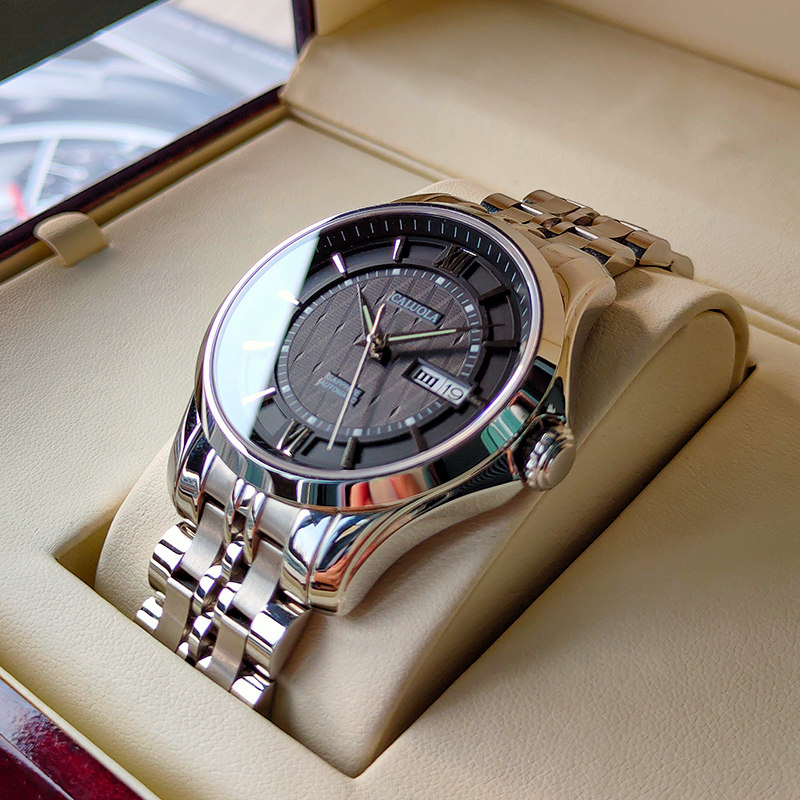 Carolet's top  fully automatic mechanical watch-meter men's watches waterproof steel band casual domestic watches