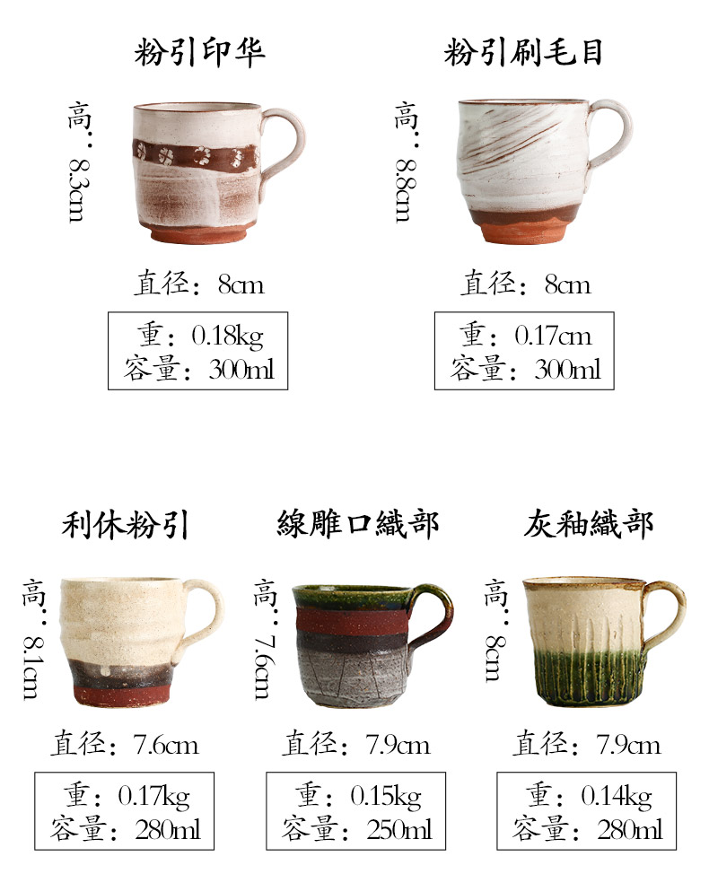 Japan imports coarse ceramic keller manual coffee cup household glass ceramic Japanese men and women to restore ancient ways do old glass