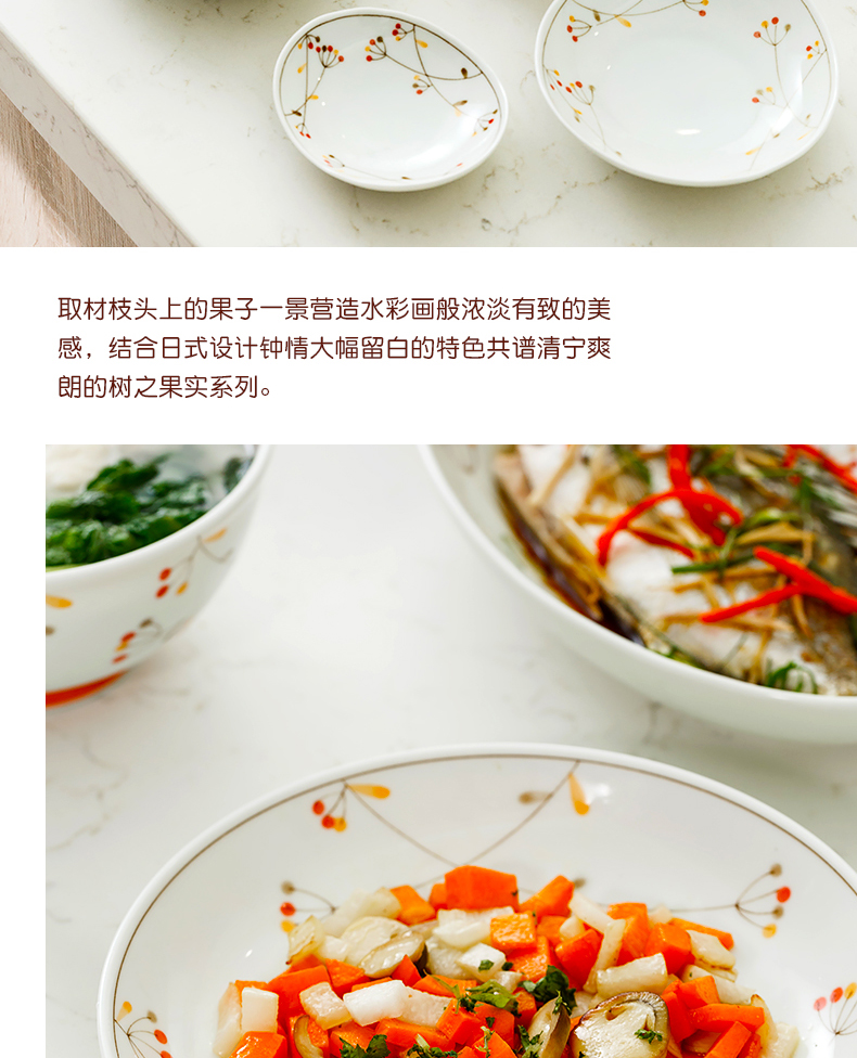Japan imports under the glaze color ceramic plate to eat to use Japanese - style tableware household round dish dish elliptical fish dish dish