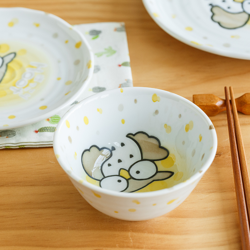 The Children 's tableware imported from Japan cartoon owl under glaze made pottery bowls to eat rice bowl plate breakfast tray