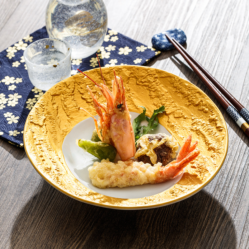 Kaiseki, material store sashimi sushi restaurant gold and silver plate special - shaped deep dish hotel tableware ceramics side dish