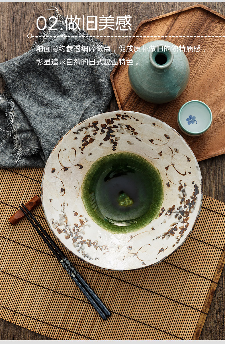 Kaiseki has, deep disc material imported from Japan under the glaze color ceramic sushi plate sashimi dish plates by hand