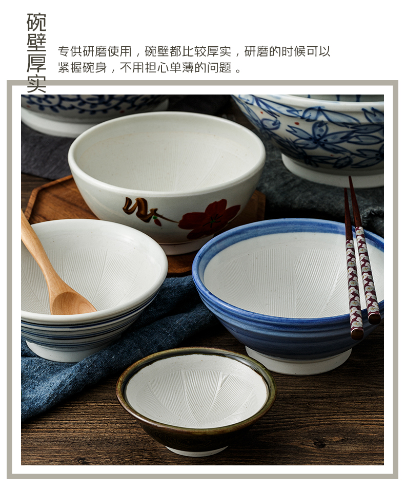 Japan hand - made ceramic household consisting tool grinding bowl bowl ltd. basin of Japanese cuisine food mill