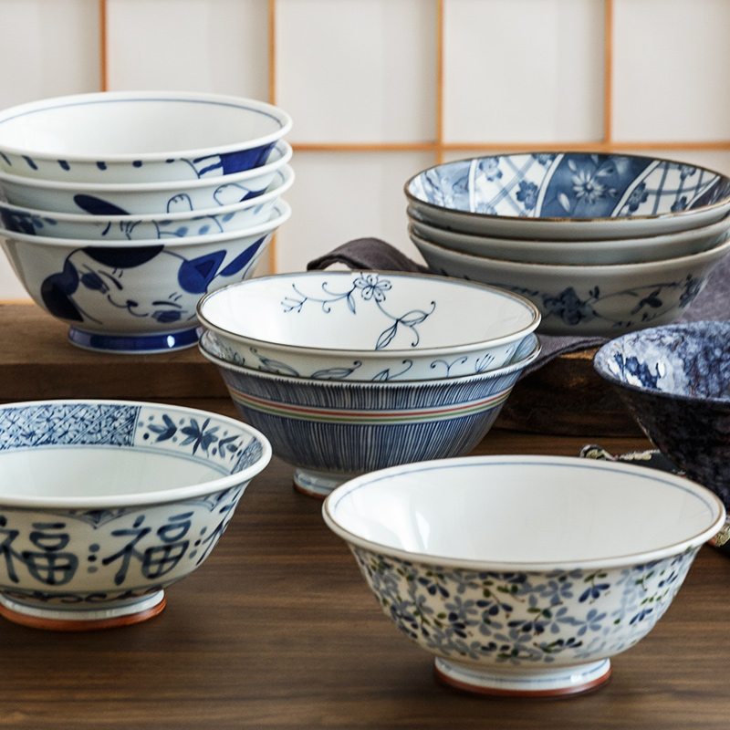 Ceramic bowl bowl of soup bowl rainbow such use imported from Japan and Japanese household tableware mercifully rainbow such always pull rainbow such always eat bread and butter