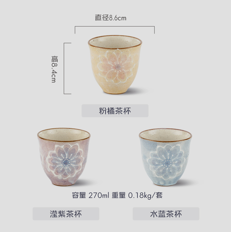 Flower phase nong hand - made ceramic bowl hand the cup home afternoon tea coffee cup Japanese - style tableware imported from Japan